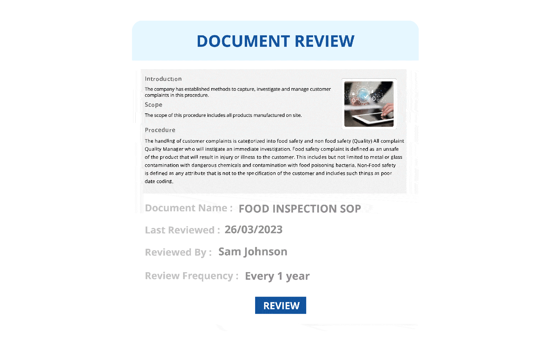 Step 6 - Reviews and Expiry Schedule