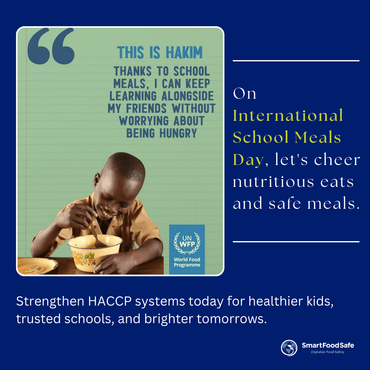 Safe school meals prepared under proper food safety practices in a school cafeteria