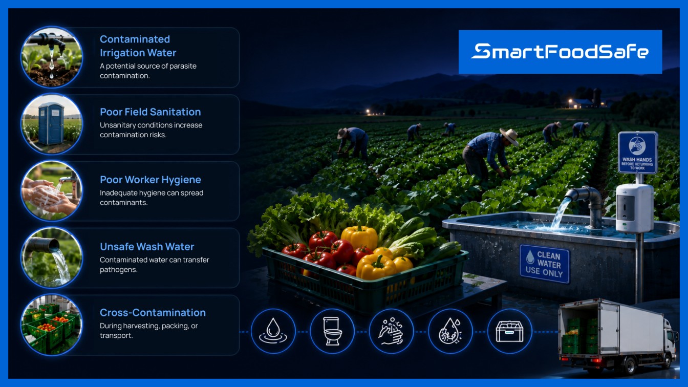 Fresh produce supply chain contamination pathways