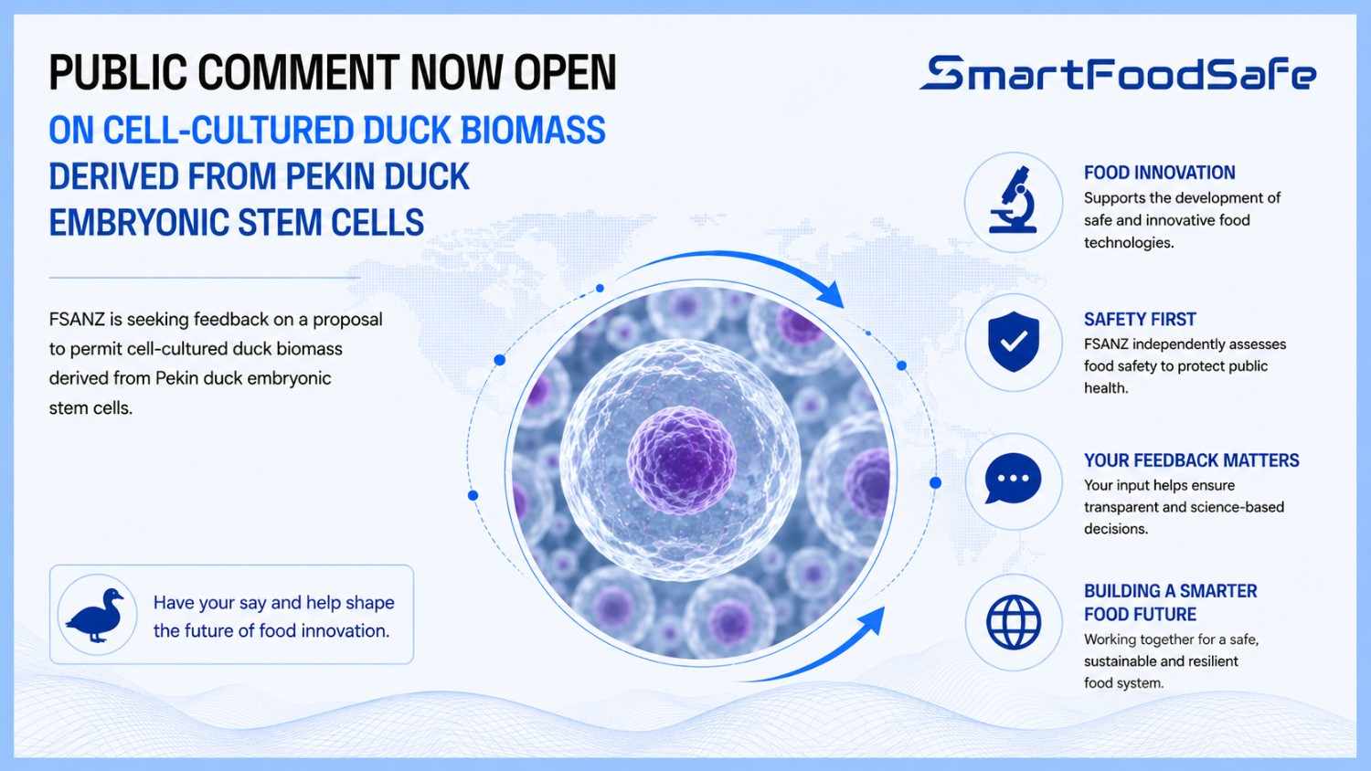 FSANZ cell-cultured duck biomass public comment